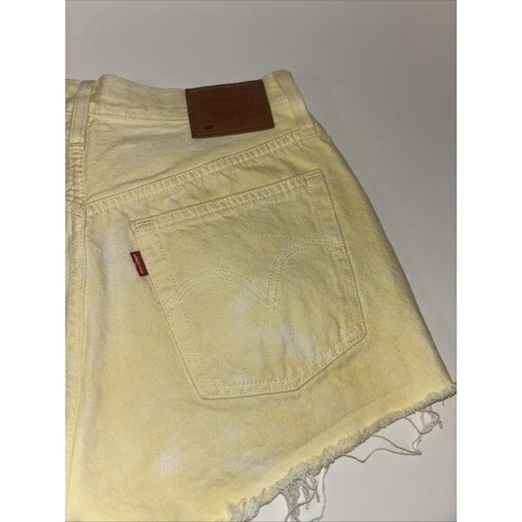 Levi’s 501 Denim Cutoff Shorts Sz 27 High Rise Button Fly Boho Yellow Fairycore - Picture 5 of 9